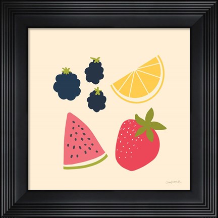 Framed Summer Fruits I Print