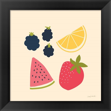 Framed Summer Fruits I Print