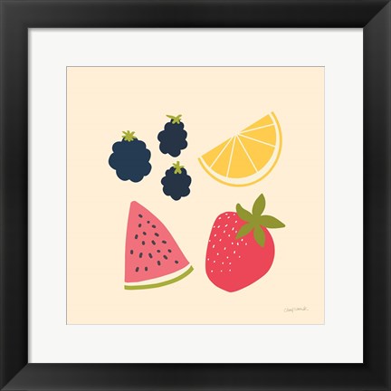 Framed Summer Fruits I Print