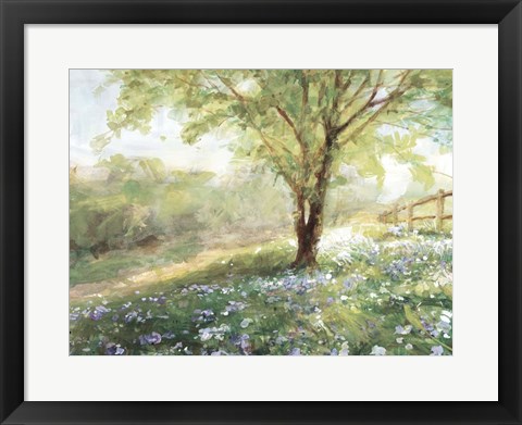 Framed Field of Bluebells Neutral Print