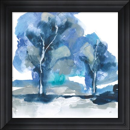 Framed Blue Impasto IV Print