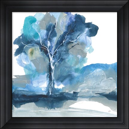 Framed Blue Impasto II Print