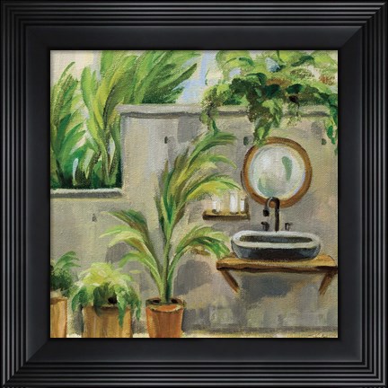 Framed Tropical Bath II Print