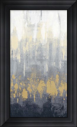 Framed Rain on Asphalt III Navy Crop Print