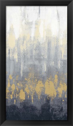 Framed Rain on Asphalt III Navy Crop Print