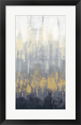 Framed Rain on Asphalt III Navy Crop Print