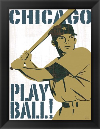 Framed Play Ball Chicago Print