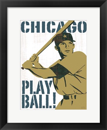 Framed Play Ball Chicago Print