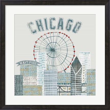 Framed Chicago Landmarks III Print