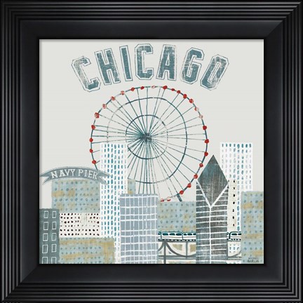 Framed Chicago Landmarks III Print