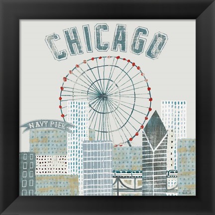 Framed Chicago Landmarks III Print