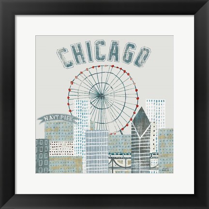 Framed Chicago Landmarks III Print