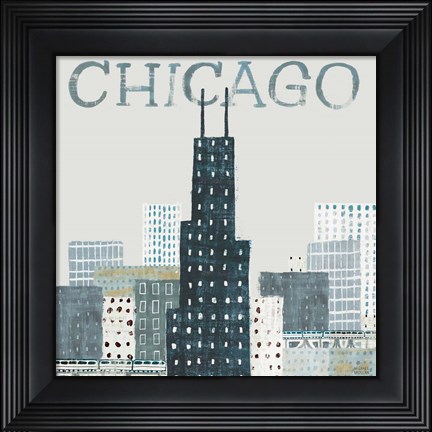 Framed Chicago Landmarks I Print