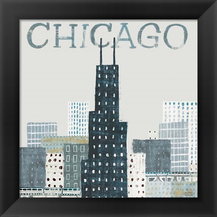 Framed Chicago Landmarks I Print