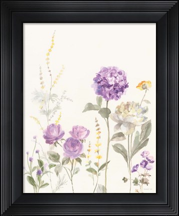 Framed Picket Fence Flowers II Pastel Print