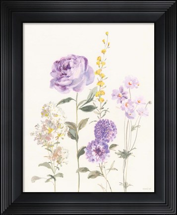 Framed Picket Fence Flowers I Pastel Print