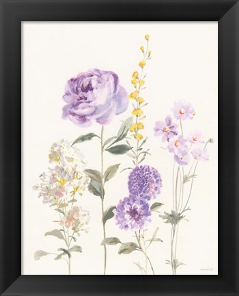 Framed Picket Fence Flowers I Pastel Print