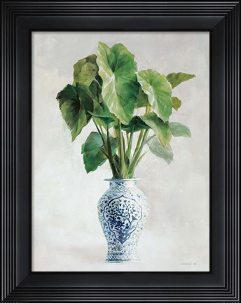 Framed Greenhouse Palm Chinoiserie I Print