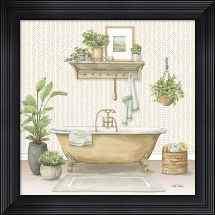 Framed Serene Bath II Print
