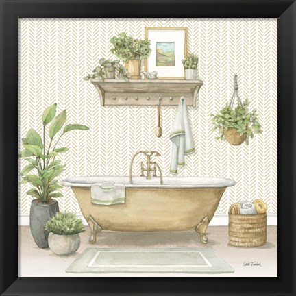 Framed Serene Bath II Print