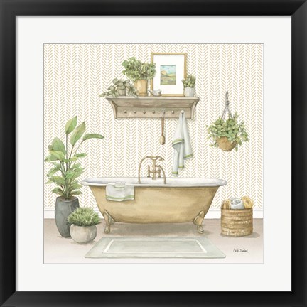 Framed Serene Bath II Print