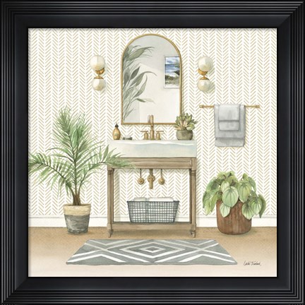 Framed Serene Bath I Print