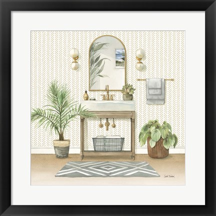 Framed Serene Bath I Print