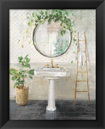 Framed Simple Pleasures Bath II Print