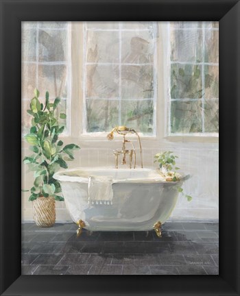Framed Simple Pleasures Bath I Print