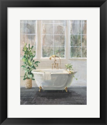 Framed Simple Pleasures Bath I Print