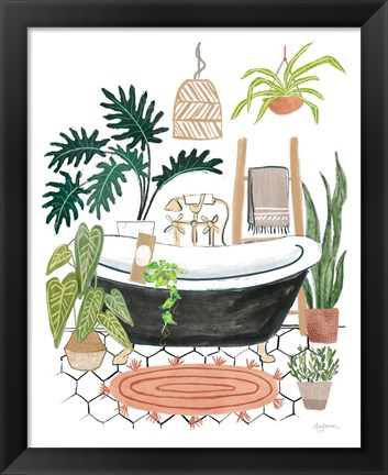 Framed Urban Jungle Bathing II Print