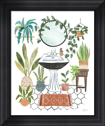 Framed Urban Jungle Bathing I Print