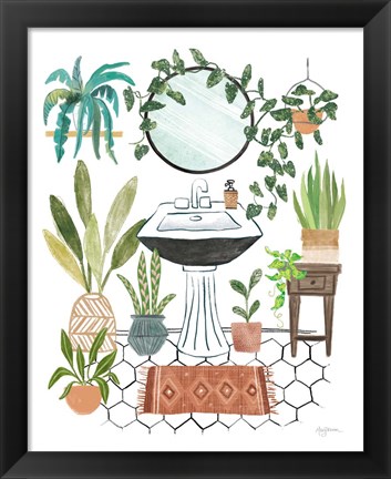 Framed Urban Jungle Bathing I Print