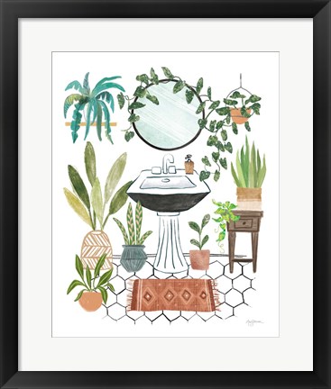 Framed Urban Jungle Bathing I Print