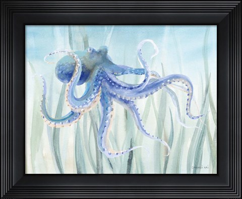 Framed Undersea Octopus Seaweed Print