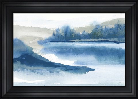 Framed Blue Fog I Print