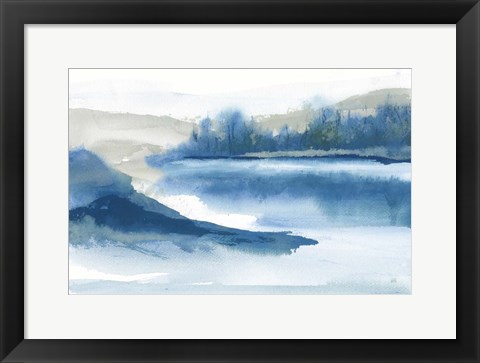 Framed Blue Fog I Print