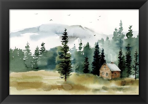 Framed Cabin in the Woods Print