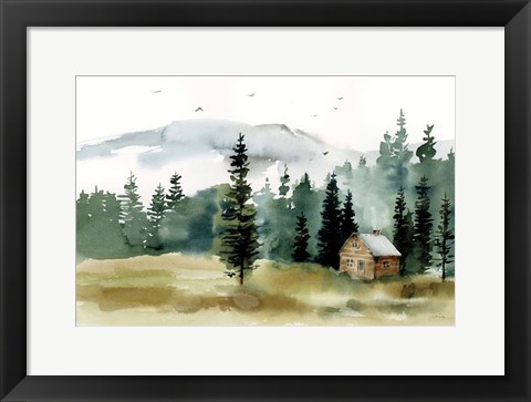 Framed Cabin in the Woods Print