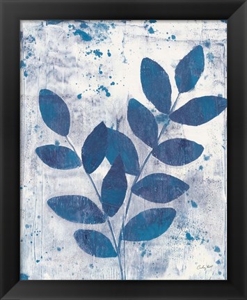 Framed Leaves of Blue II Print