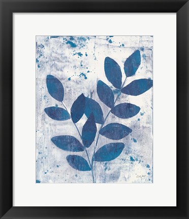 Framed Leaves of Blue II Print