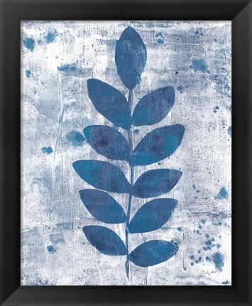 Framed Leaves of Blue I Print