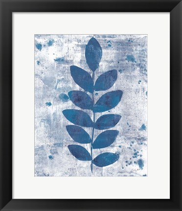 Framed Leaves of Blue I Print