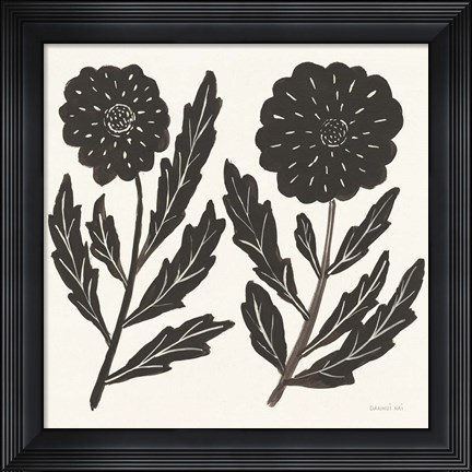 Framed Floral Simplicity II Cream Print