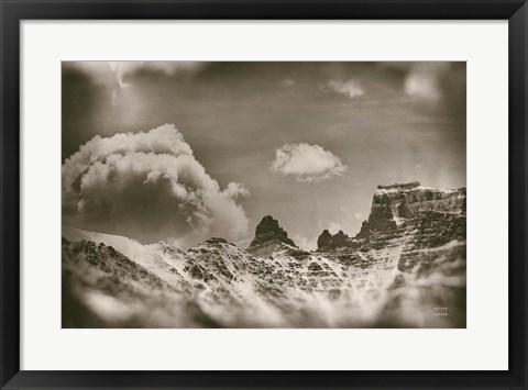 Framed Sepia Peaks Print