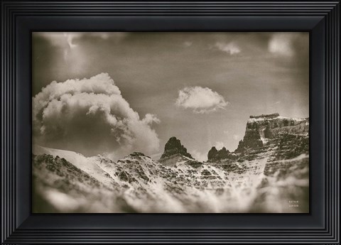 Framed Sepia Peaks Print
