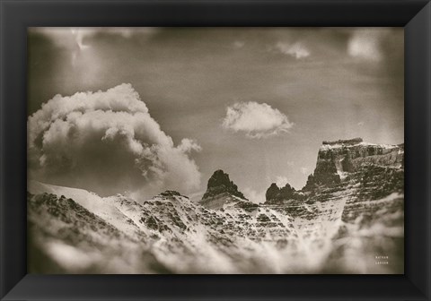 Framed Sepia Peaks Print