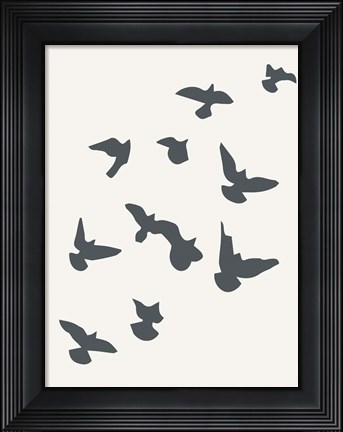 Framed Simply Influenced Birds Abstract 2 Print