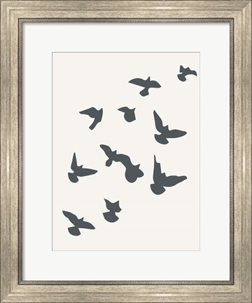 Framed Simply Influenced Birds Abstract 2 Print