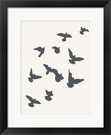 Framed Simply Influenced Birds Abstract 2 Print